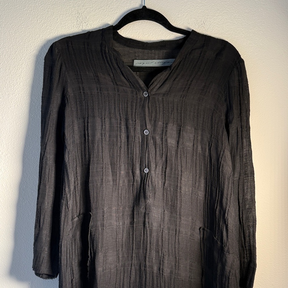Raquel Allegra, textured gauze, black tunic dress size one